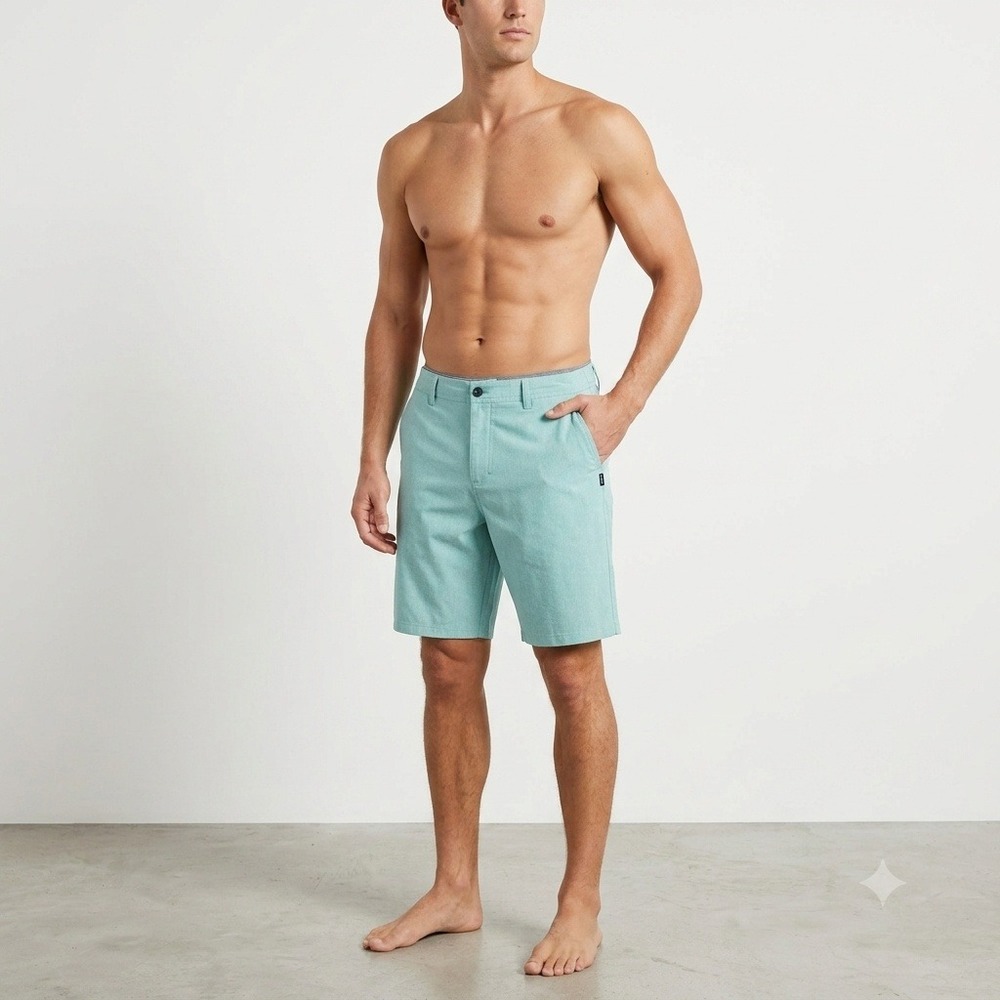 O'Neill Hybrid Shorts Men 52 Aqua Blue Hyperfreak Stretch Hyperdry Relaxed Fit